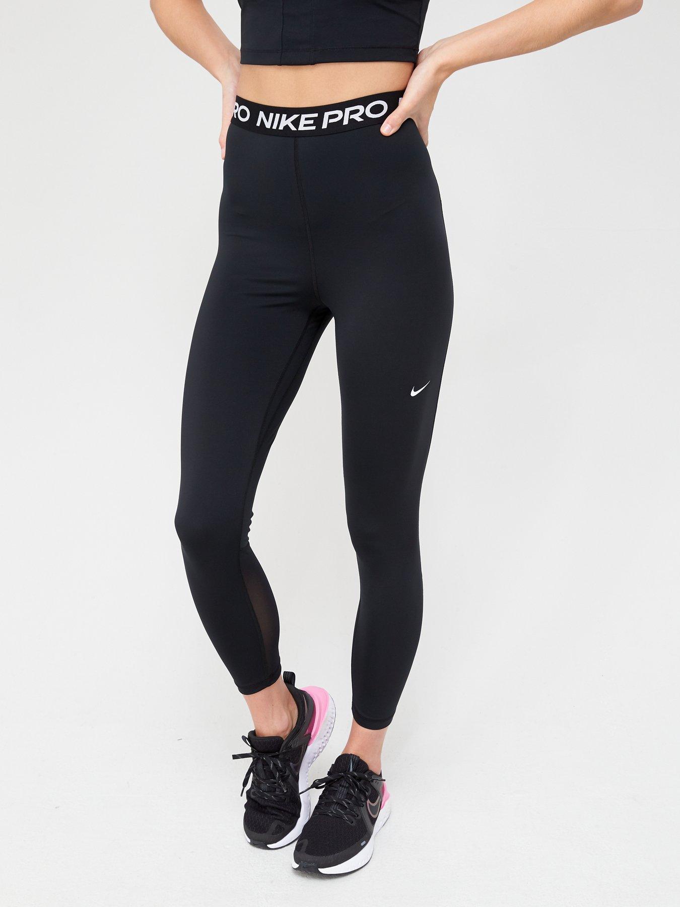 NWT Women's Nike Pro 365 Mid-Rise Cropped Mesh Panel Leggings S - L MSRP $45