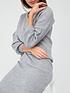  image of v-by-very-v-neck-relaxed-fit-rib-co-ord-jumper-grey