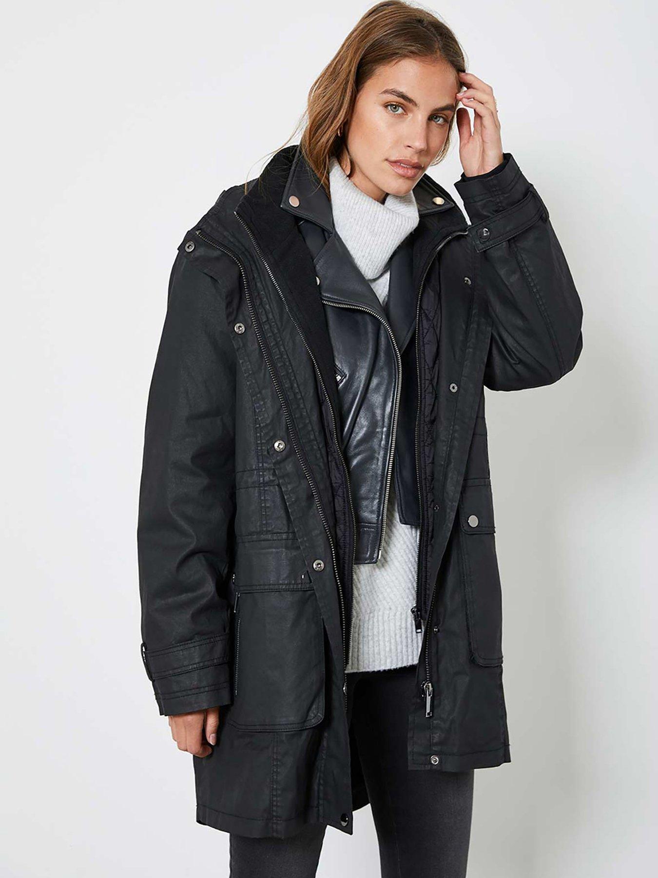 waxed parka coat