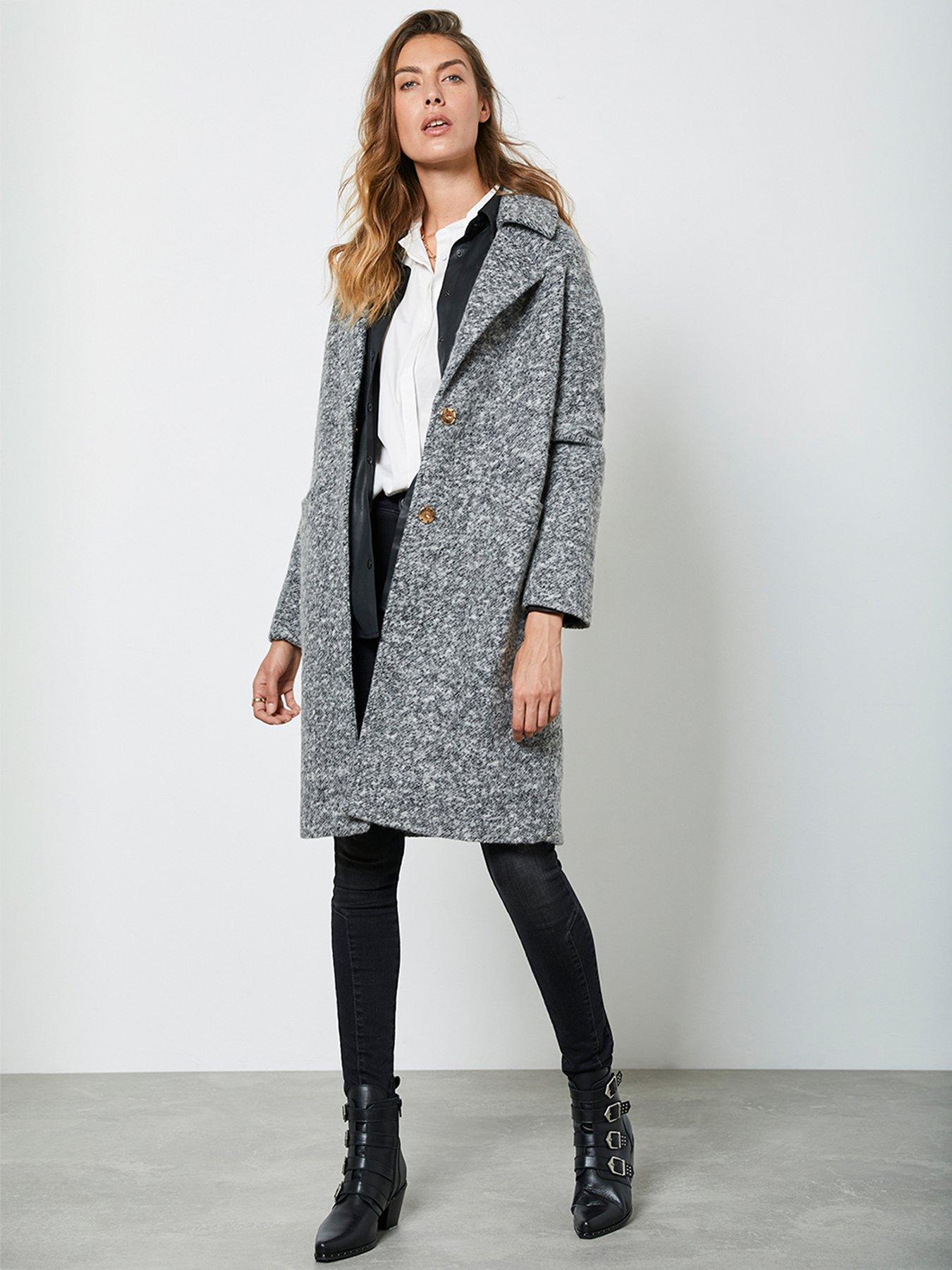 mint velvet grey boyfriend coat