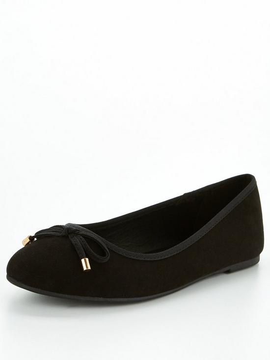 front image of v-by-very-round-toe-ballerina-black