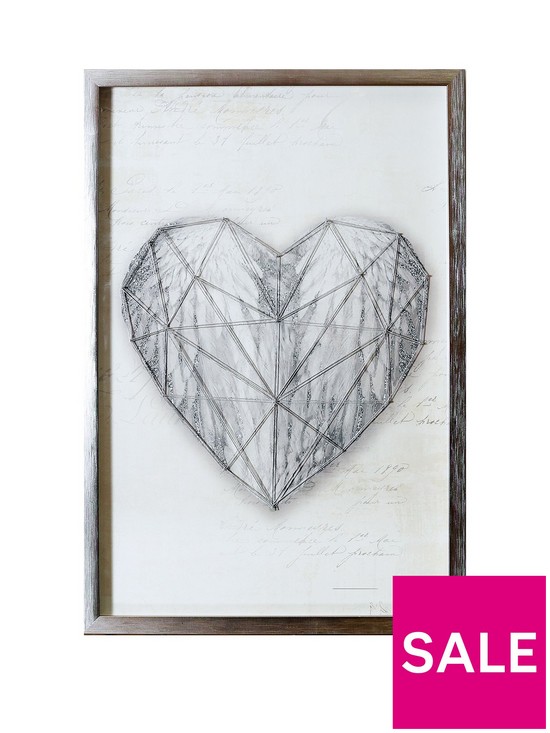 front image of arthouse-string-heart-framed-print
