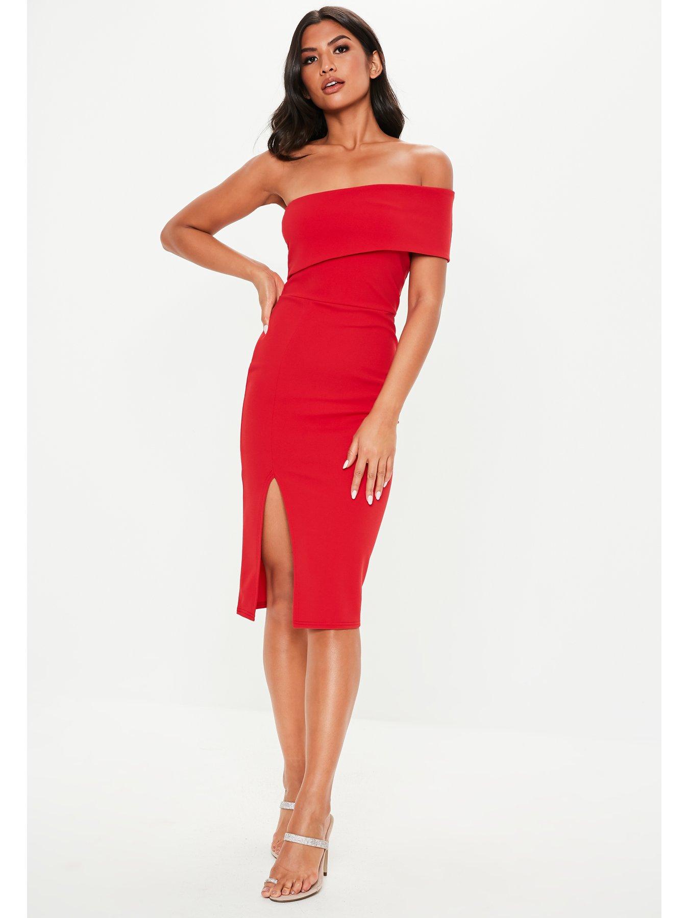 1 shoulder midi dress