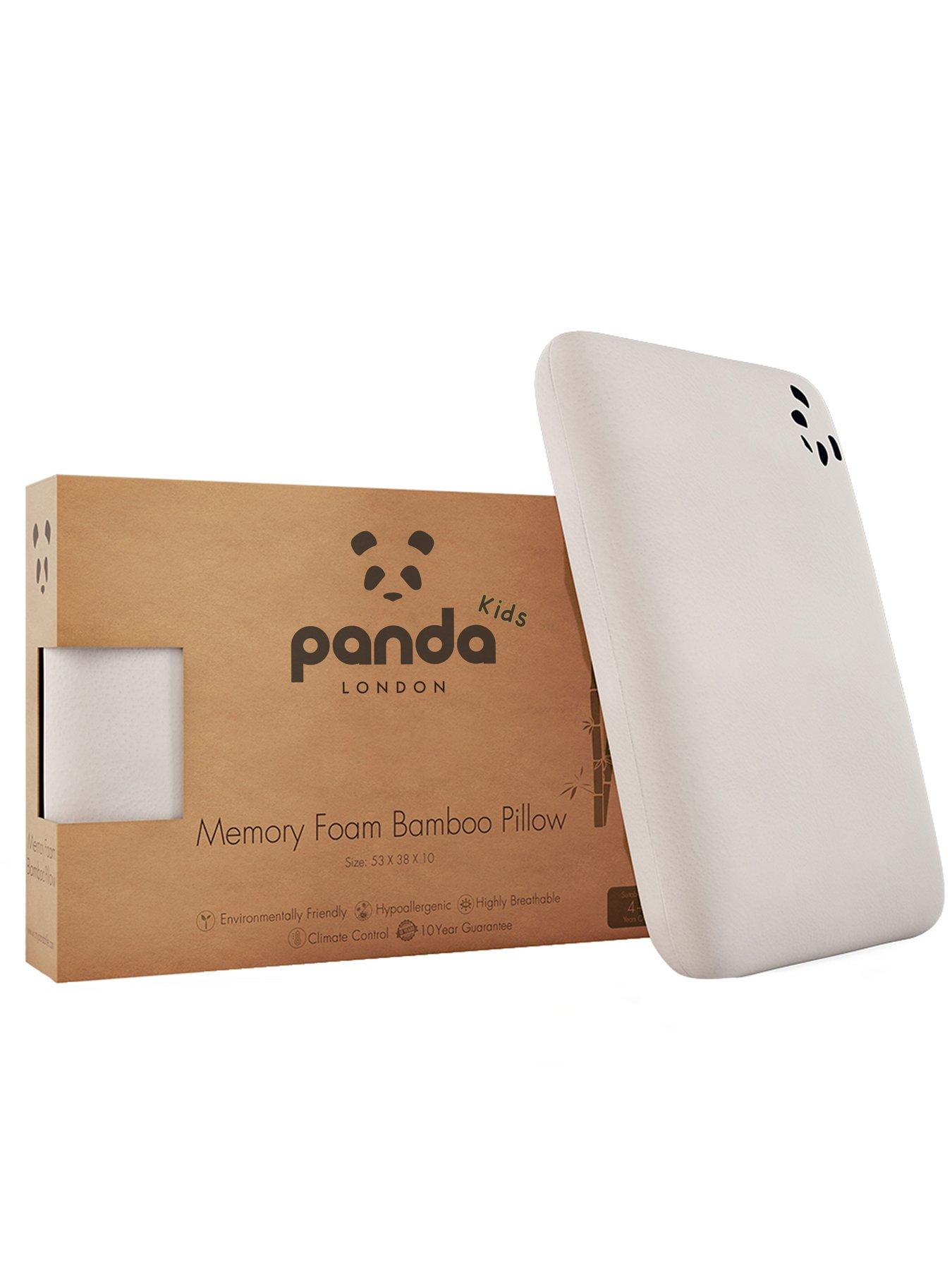 Product photograph of Panda London Kids Luxury Memory Foam Bamboo Pillow - White from very.co.uk