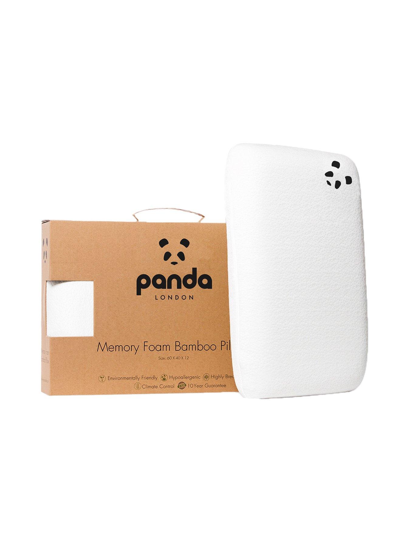 Product photograph of Panda London Adult Luxury Memory Foam Bamboo Pillow - White from very.co.uk