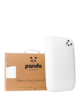 Product photograph of Panda London Adult Luxury Memory Foam Bamboo Pillow - White from very.co.uk