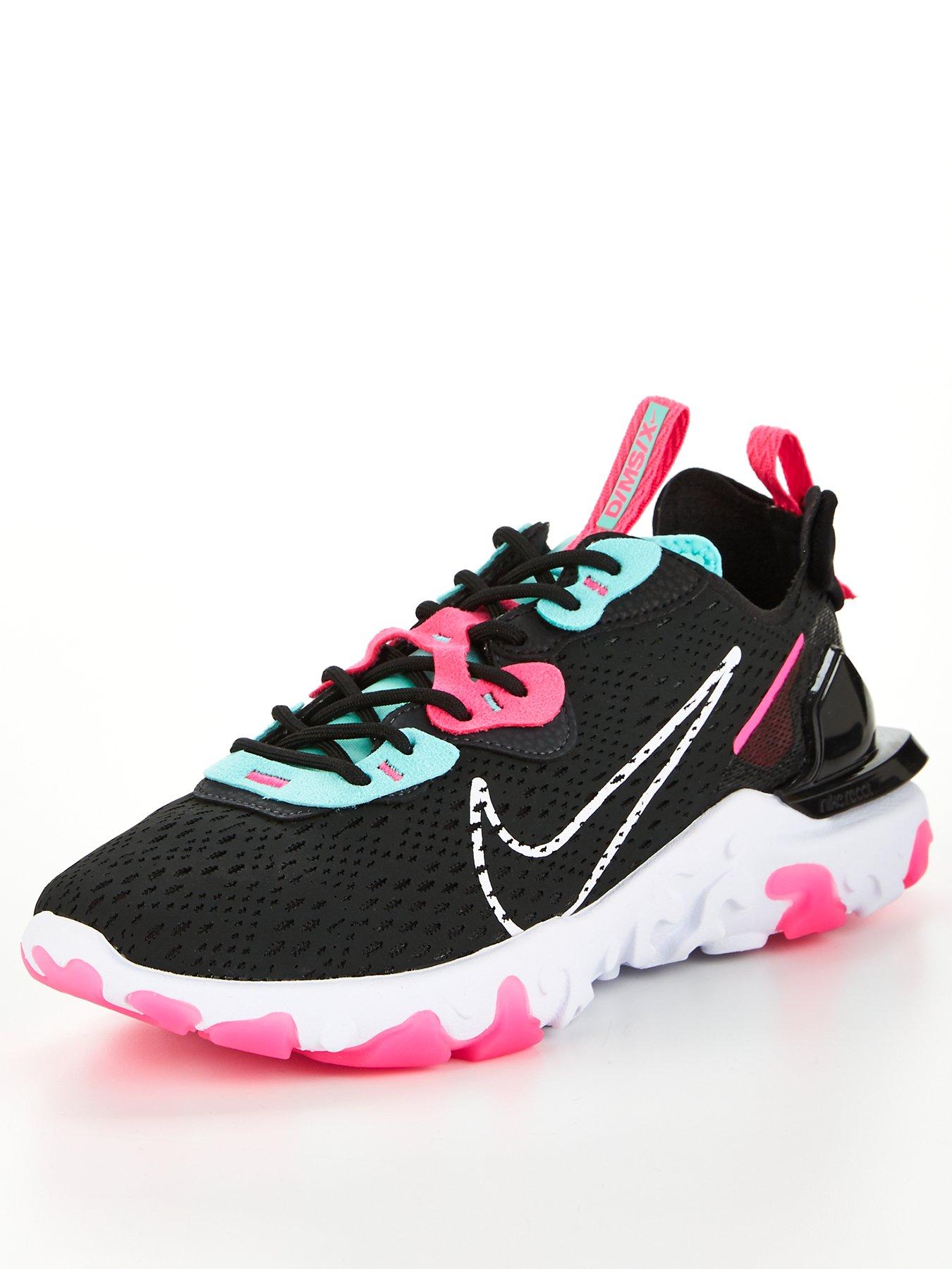 nike react black and pink