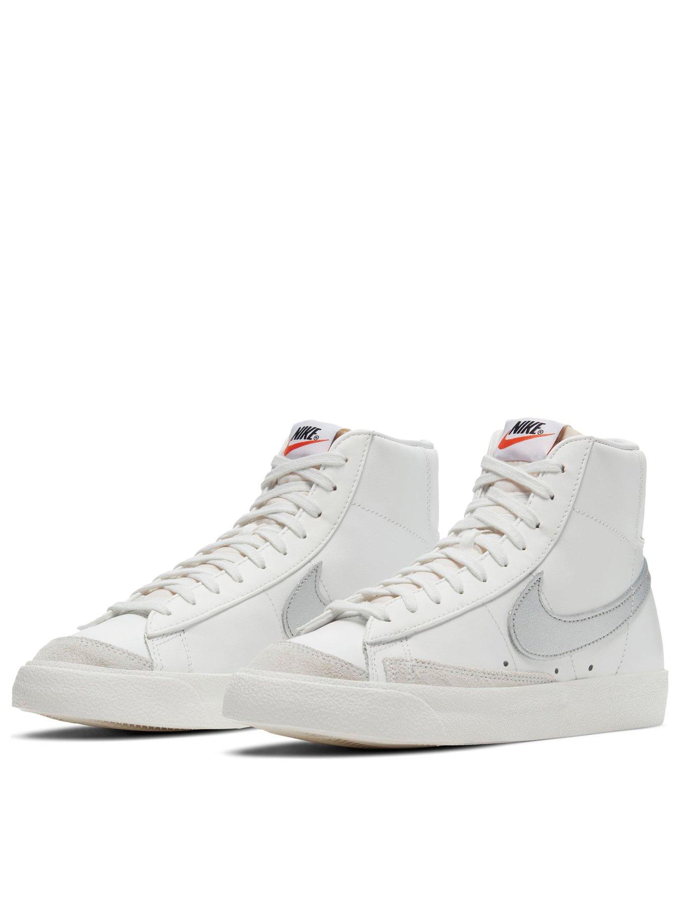silver nike blazers