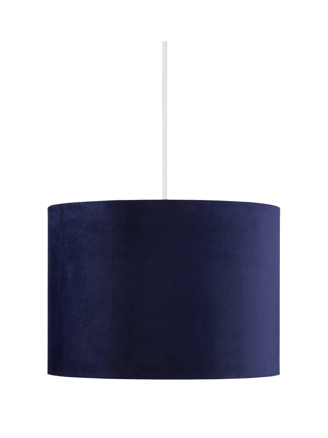 Very Home Langley 35cm Velvet Easy Fit Shade - Navy