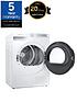  image of samsung-series-6-dv90t6240lhs1-optimaldrytrade-heat-pump-tumble-dryer-9kg-load-a-rated-white