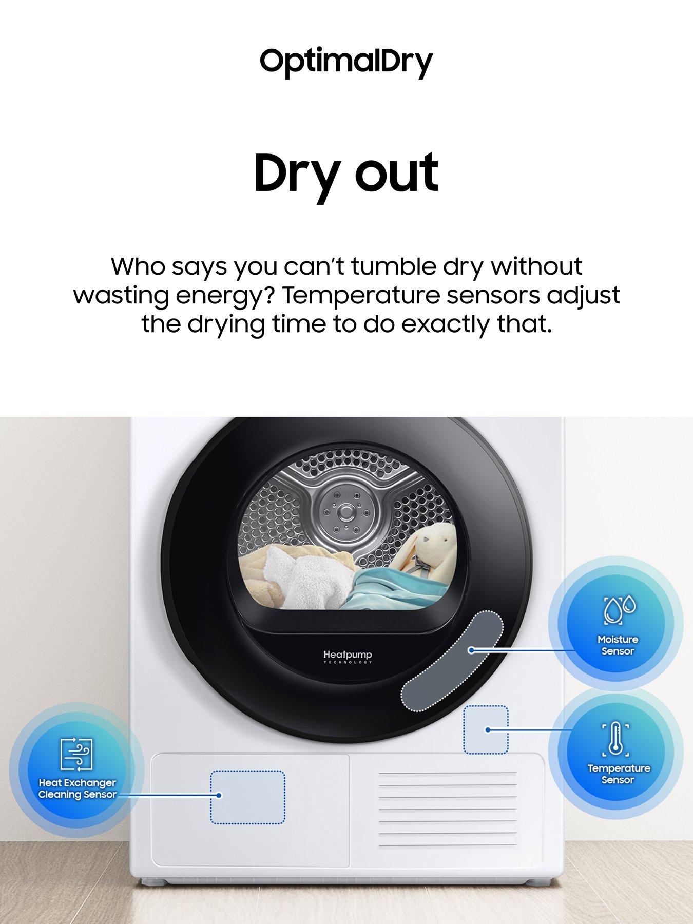 Image 5 of 8 of Samsung Series 6 AI Energy DV90T6240LH/S1 OptimalDry&trade; Heat Pump Tumble Dryer - 9kg Load, A+++ Rated - White