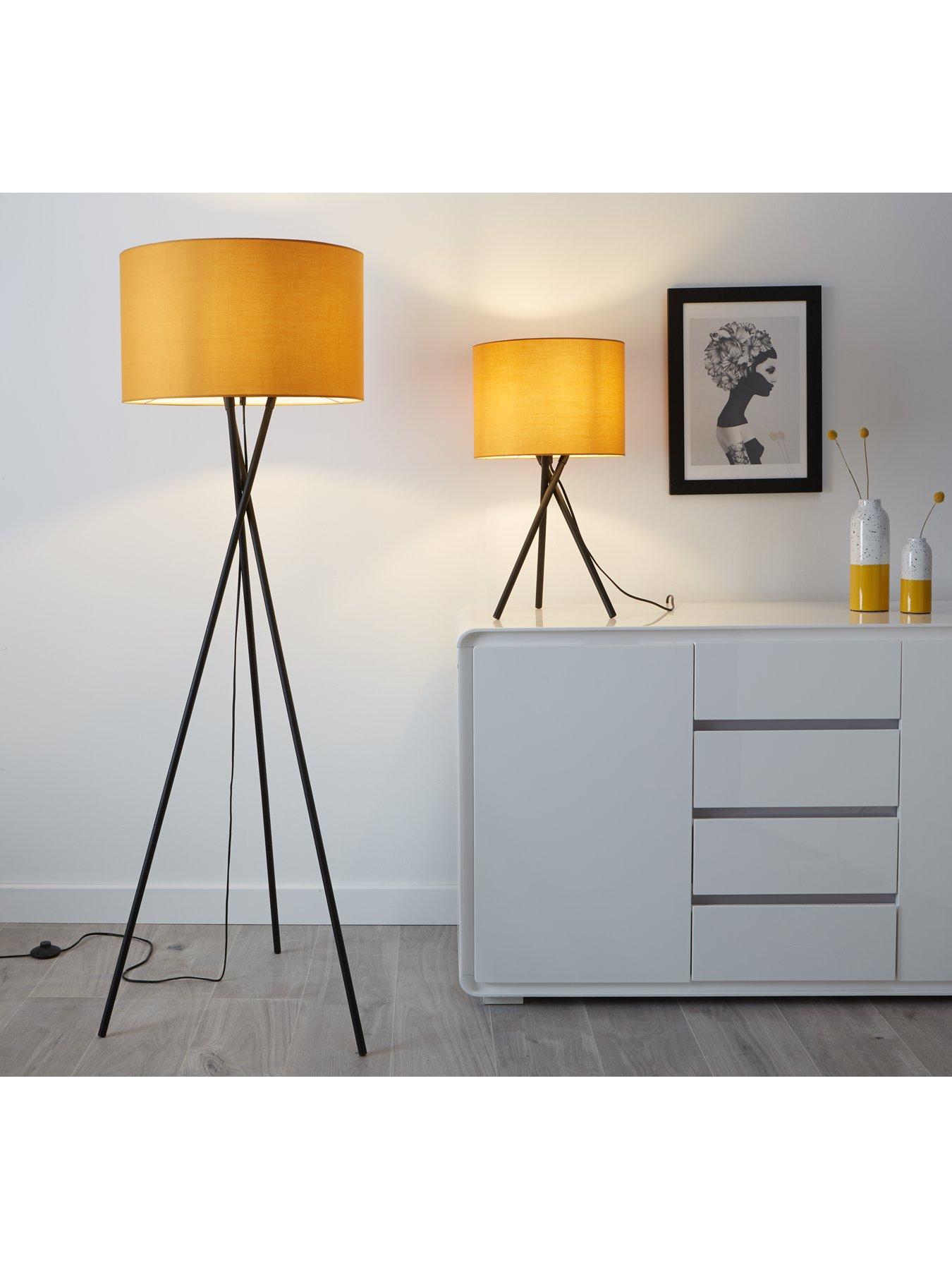 Ochre tripod floor deals lamp