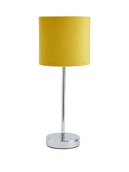 Product photograph of Everyday Langley Velvet Table Lamp - Ochre from very.co.uk
