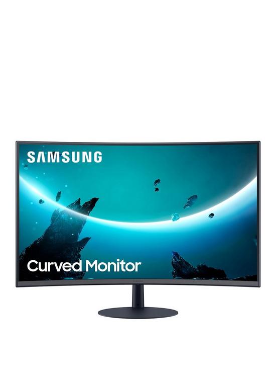 front image of samsung-lc27t550fduxen-27nbspt55-1000r-curved-gaming-monitor-75hz-freesync-fullhd-4ms-hdmi-vga-displayport-speakers