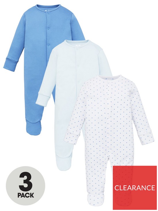 front image of mini-v-by-very-baby-boys-3-pack-essentials-sleepsuits-blue