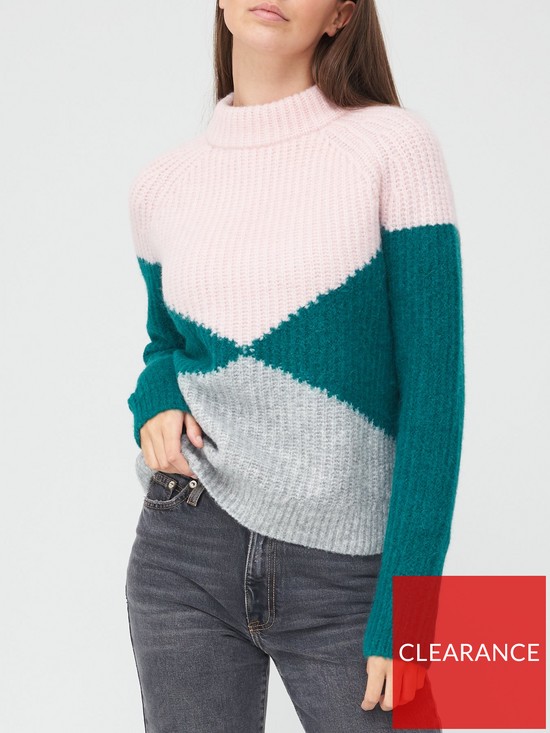 front image of superdry-super-lux-diamond-ribbed-crewnbspjumper-pink