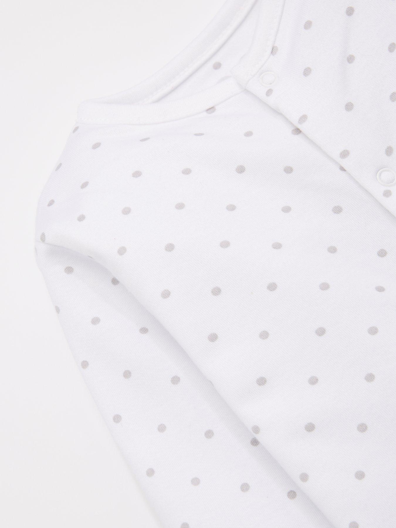 Image 4 of 4 of Everyday Baby Unisex 3 Pack Essentials&nbsp;Sleepsuits - White