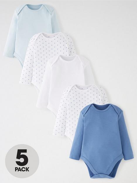 mini-v-by-very-baby-boys-5-pack-long-sleeve-essentialnbspbodysuits-blue-mix