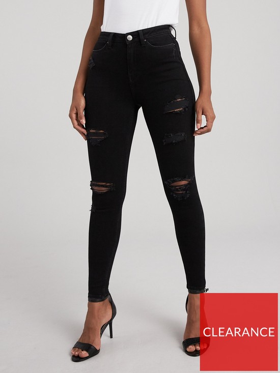 front image of v-by-very-tall-ella-high-waistnbspskinny-jean-black