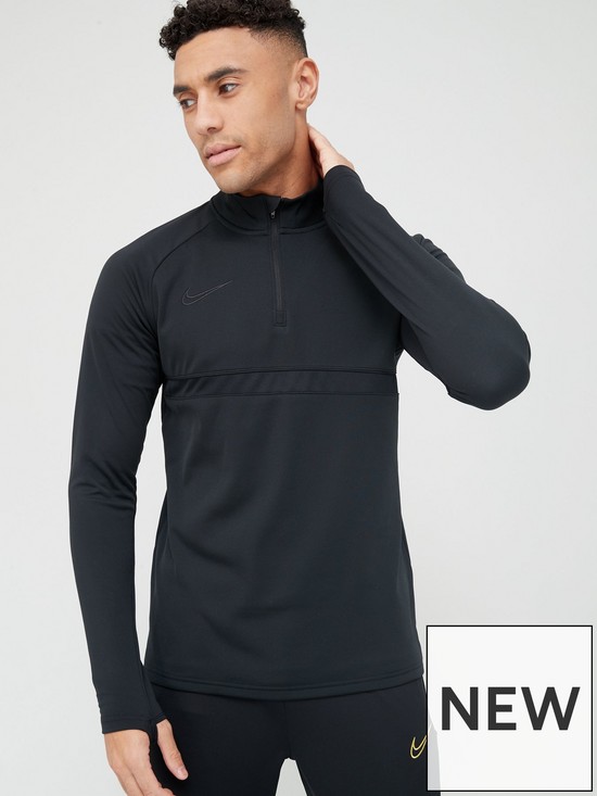 front image of nike-mens-academy-21-dry-drill-top-black