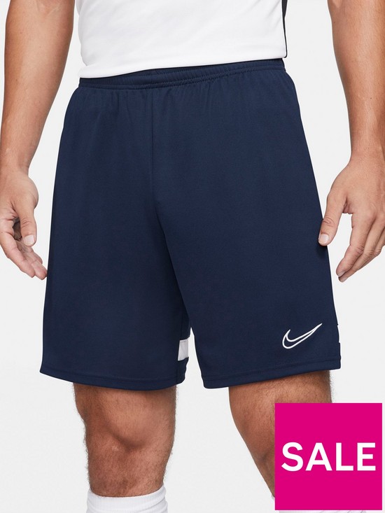 front image of nike-dry-knit-academy-21-shorts-navy