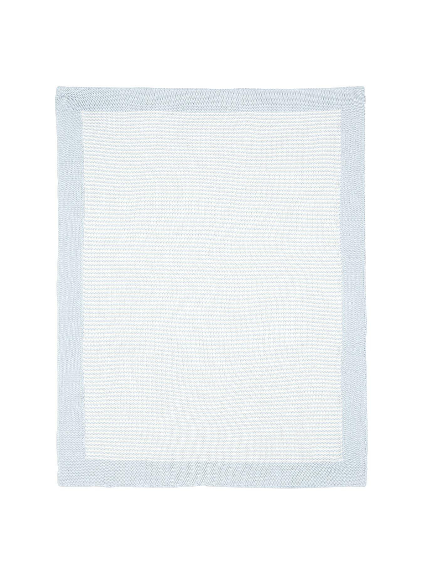 Mamas & Papas Knitted Blanket - Blue & White
