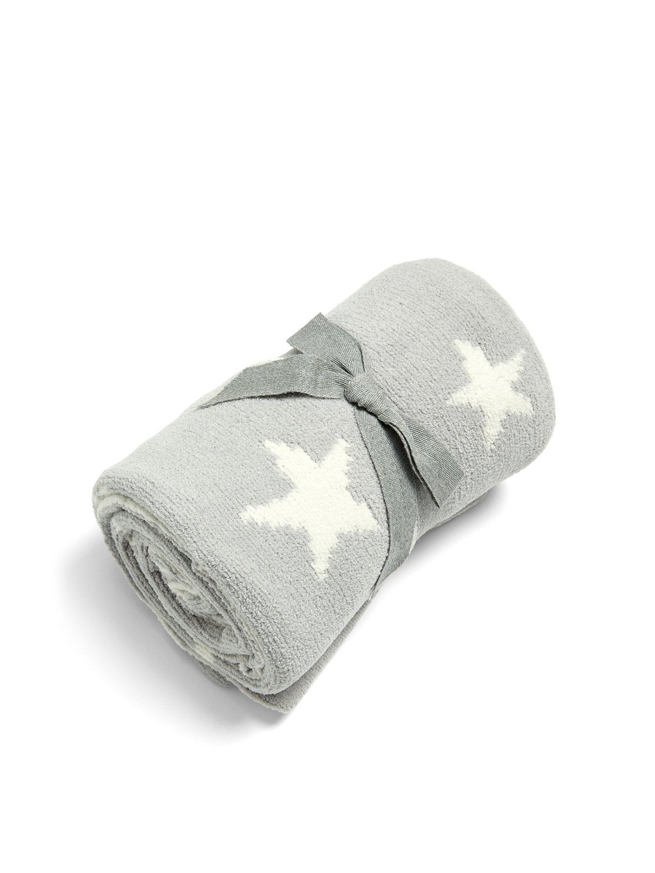 undefined Chenille Blanket - Grey Star