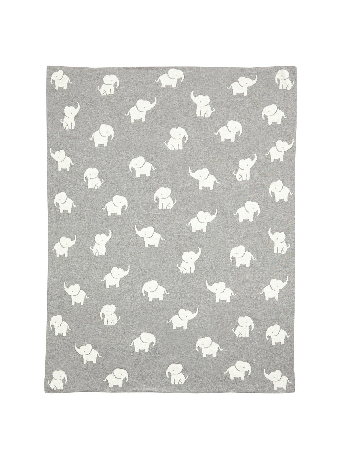 Mamas & Papas Welcome To The World Knitted Elephant Blanket - Grey