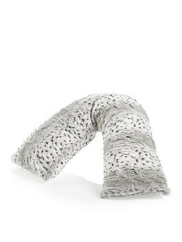 Product photograph of Very Home Everyday Snow Leopard Print V-shaped Faux Fur Pillow from very.co.uk