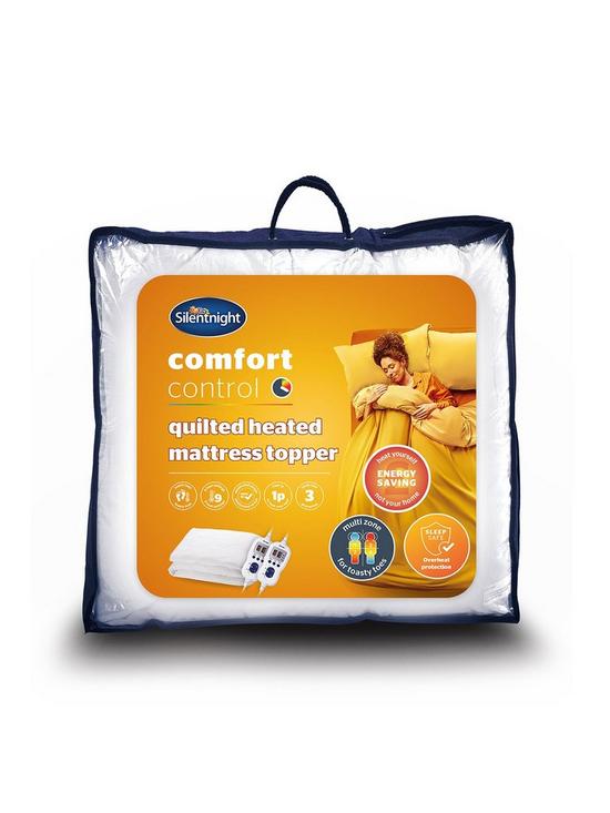 front image of silentnight-comfort-control-double-heated-mattress-topper-white