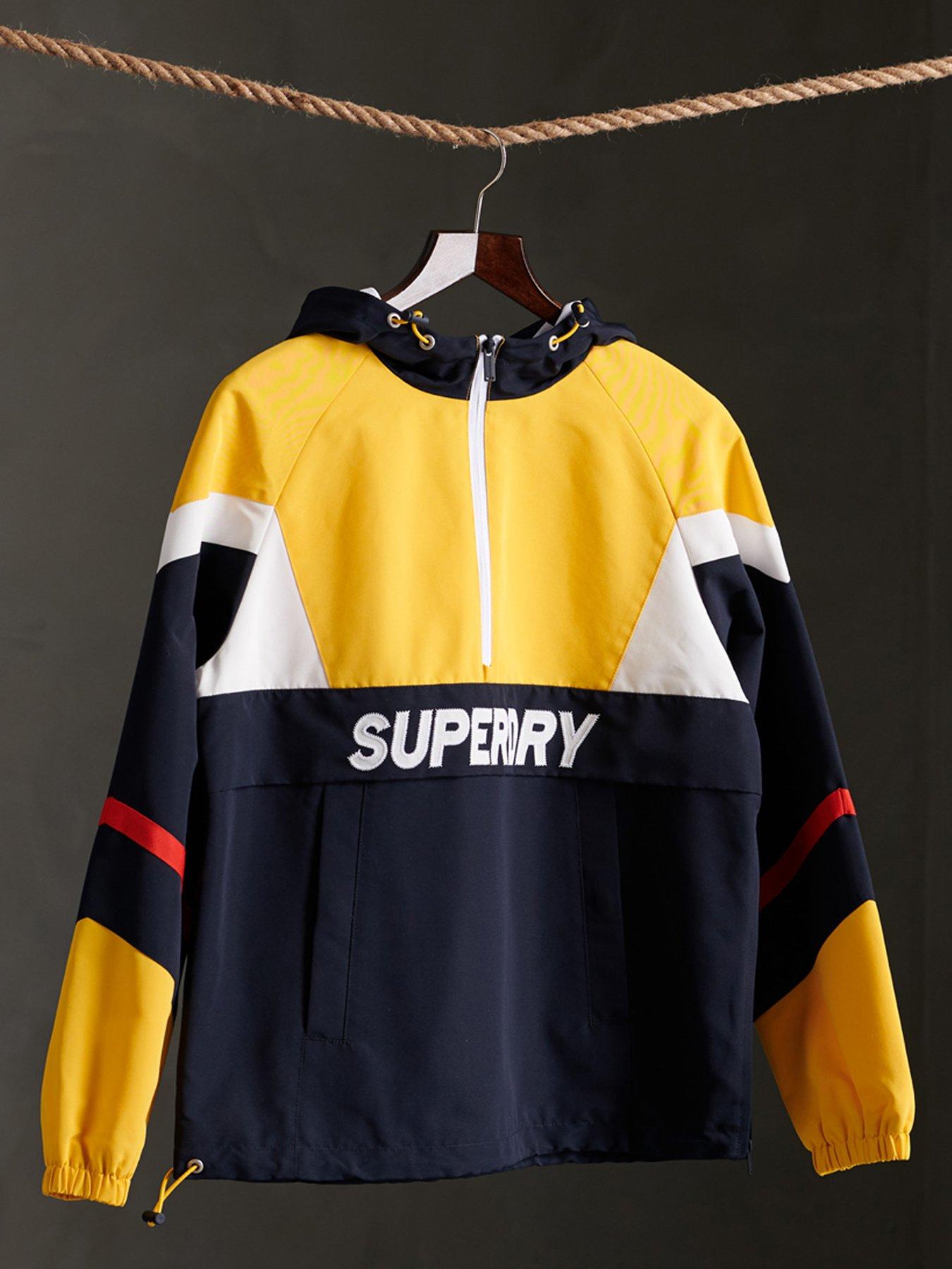 Superdry Colour Block Overhead Jacket - Yellow | very.co.uk