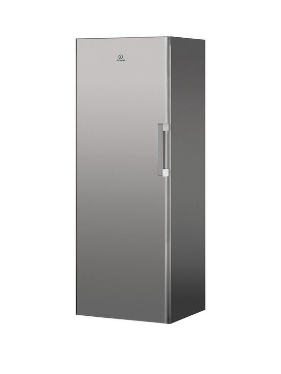 front image of indesit-ui6f1ts1-60cm-width-frost-free-tall-freezer-silver