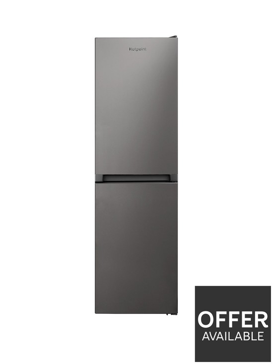 front image of hotpoint-hbnf55181suk1-55cm-width-no-frost-fridge-freezer-silver