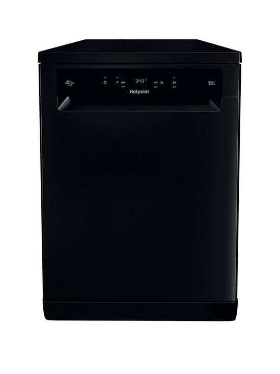 front image of hotpoint-hfc3c26wcbuk-13-place-fullsize-dishwasher-black