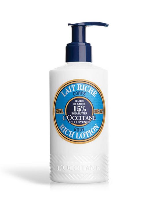 front image of loccitane-shea-butter-body-lotion-250ml