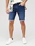  image of very-man-slim-denim-shorts-with-stretch-mid-blue