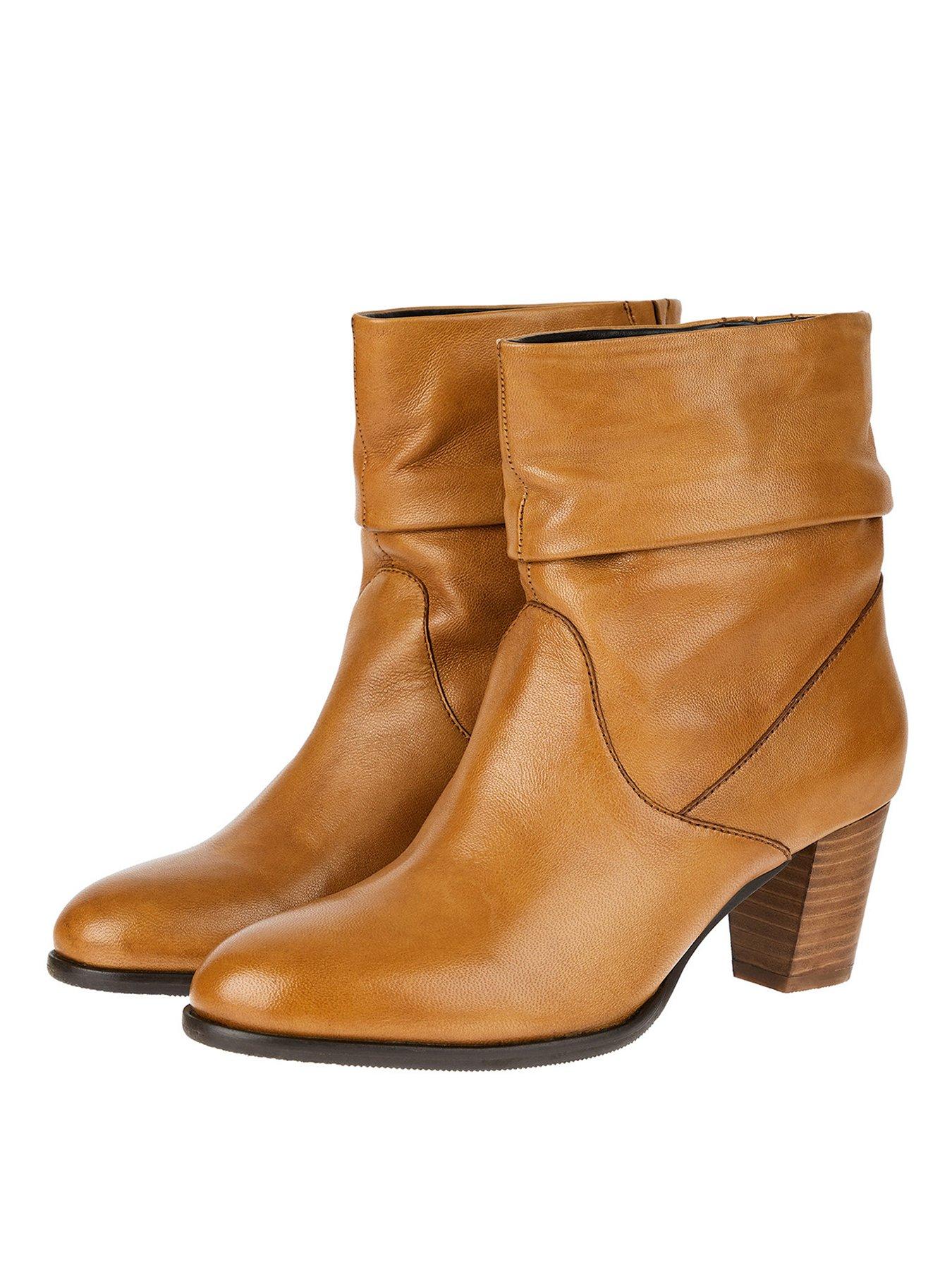 Monsoon Slouch Leather Ankle Boots 