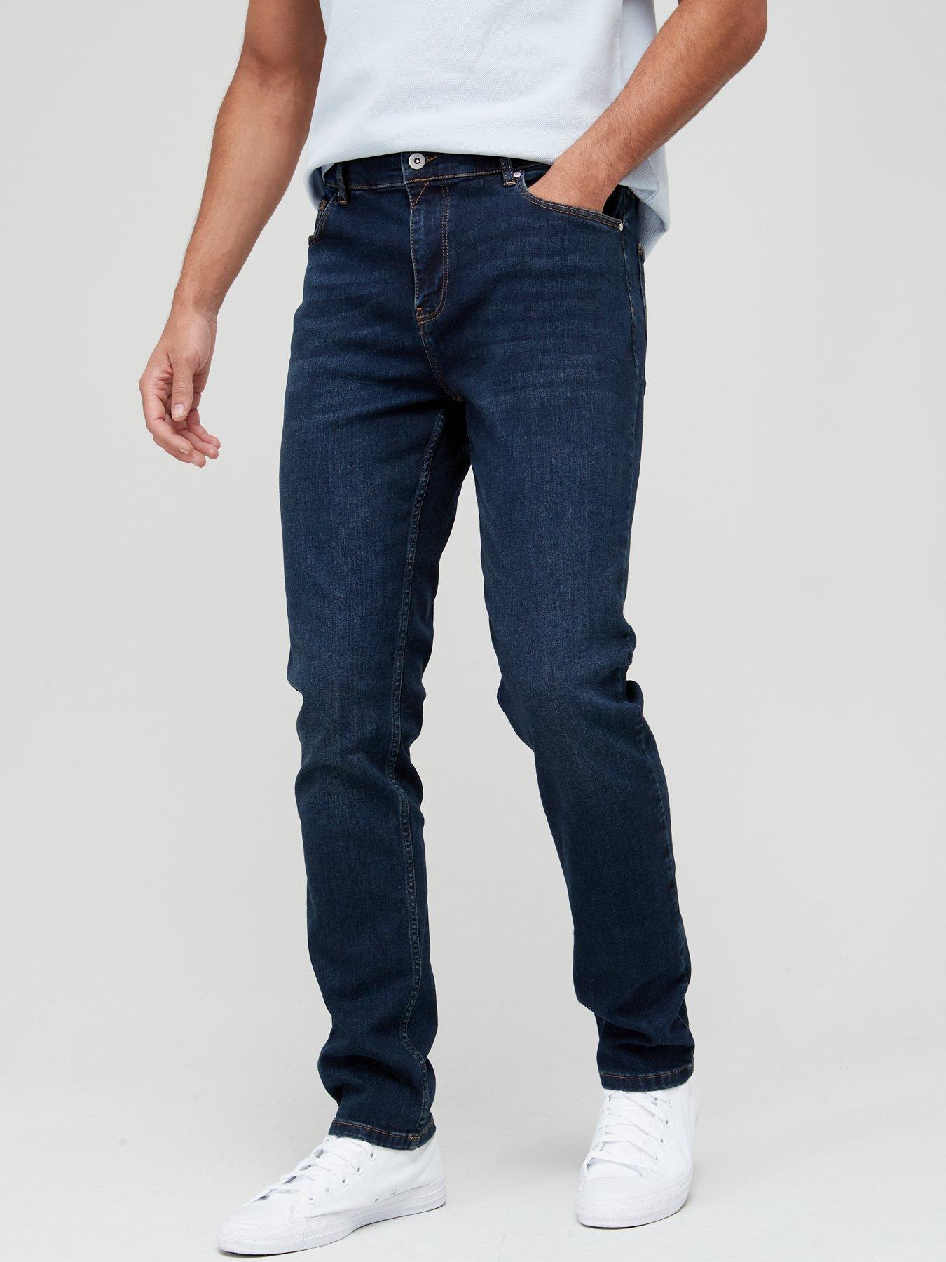 Men Slim Jeans with Stretch - Dark Wash