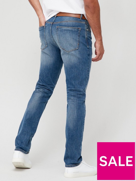 stillFront image of very-man-slim-stretch-leg-jeans-with-belt-light-washnbsp