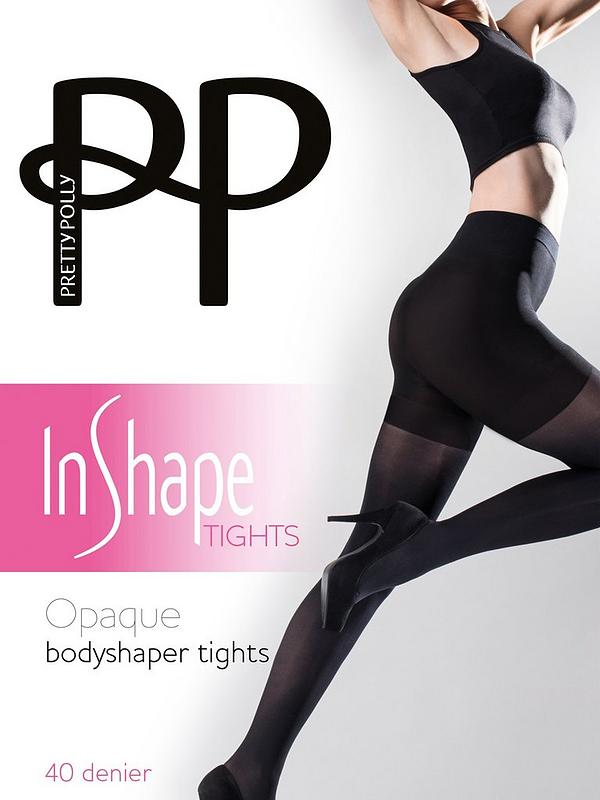 Pretty Polly Opaque Bodyshaper Tights - Black