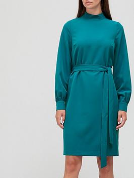 v-by-very-high-neck-belted-mini-dress-teal