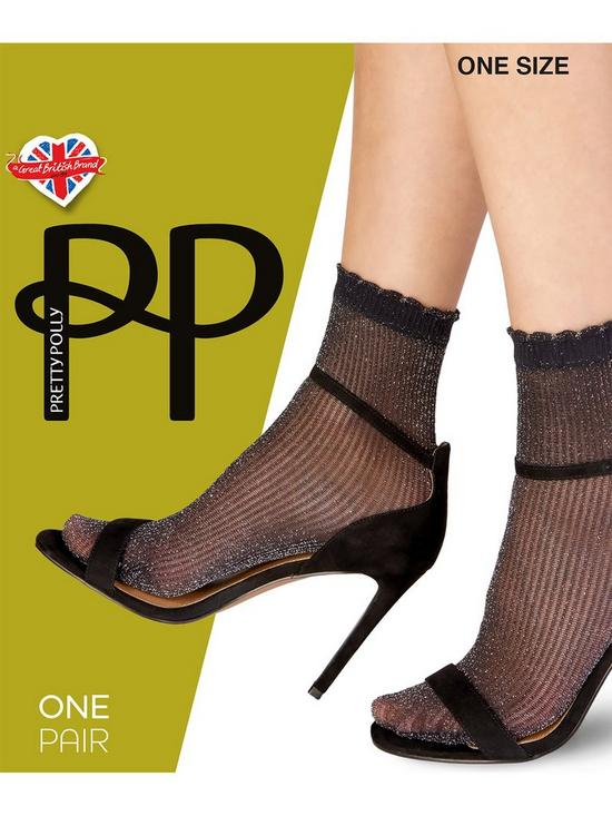 front image of pretty-polly-sparkle-rib-anklets-blacksilver