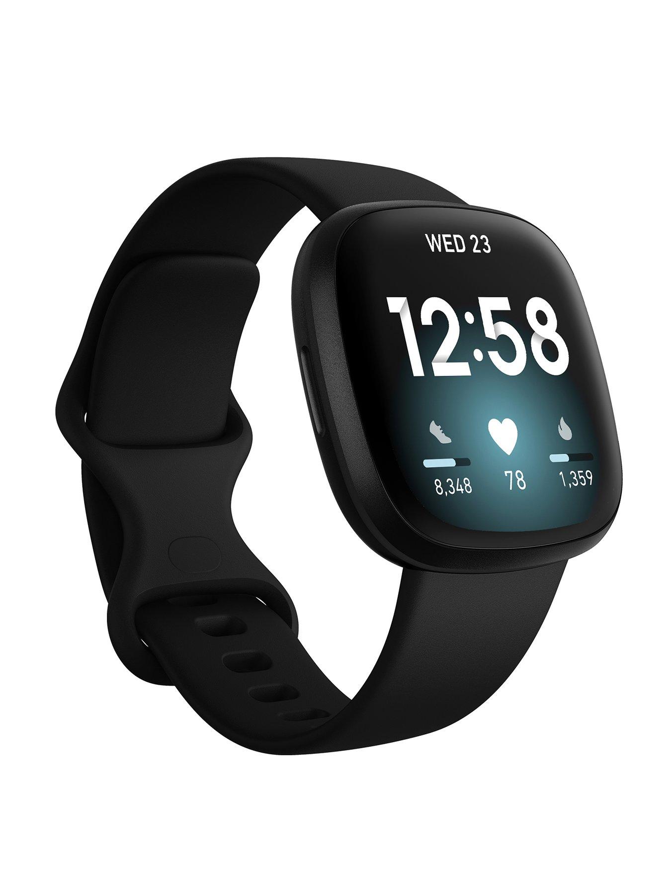 Fitbit Versa 3 - Black/Black | very.co.uk
