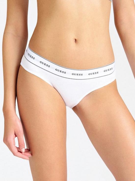 front image of guess-logo-briefs-white
