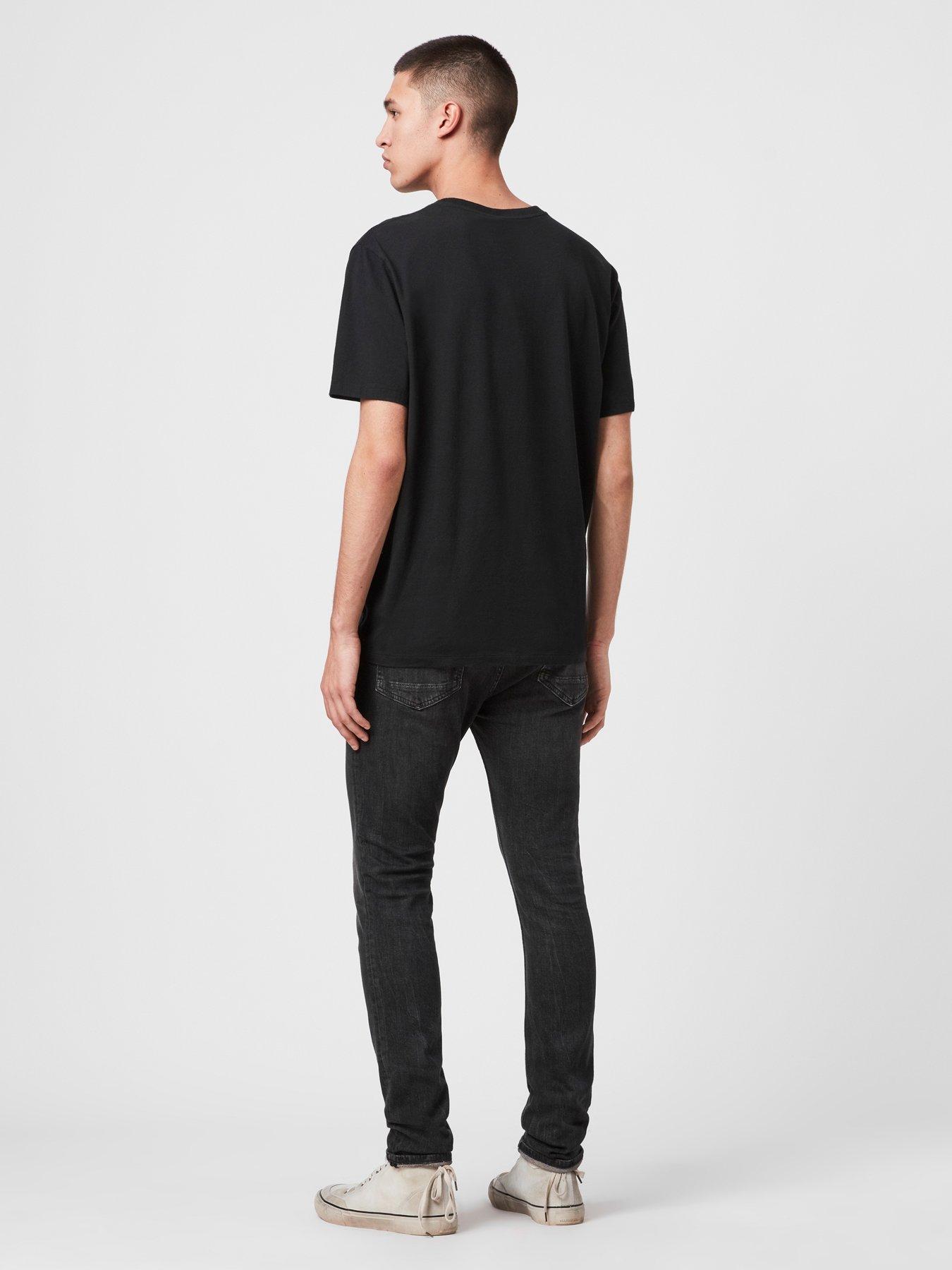 Cigarette Skinny Fit Stretch Denim Jeans Washed Black