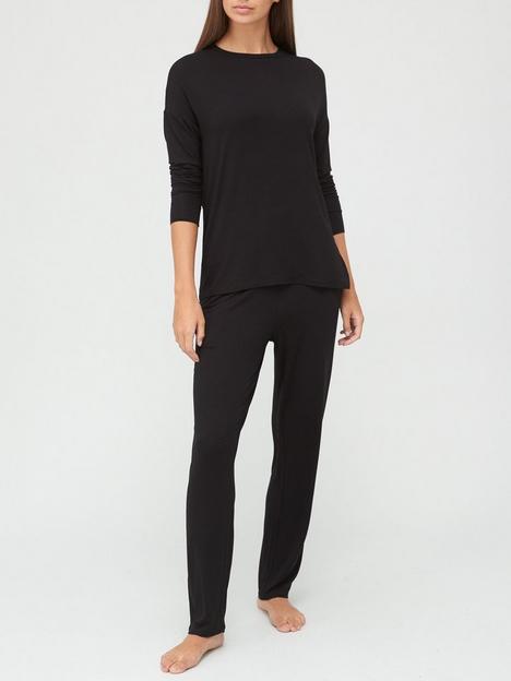 v-by-very-value-long-sleeve-t-shirt-amp-trouser-lounge-pyjamasnbsp--black