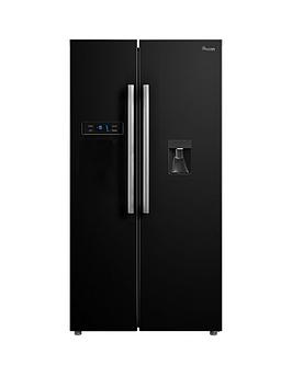 swan-swannbspsr70111b-90cm-american-style-double-door-frost-free-fridge-freezer-with-water-dispenser-black