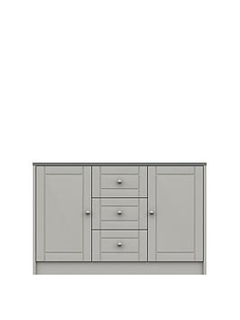 Product photograph of One Call Alderley Large Ready Assembled Sideboard - Grey from very.co.uk