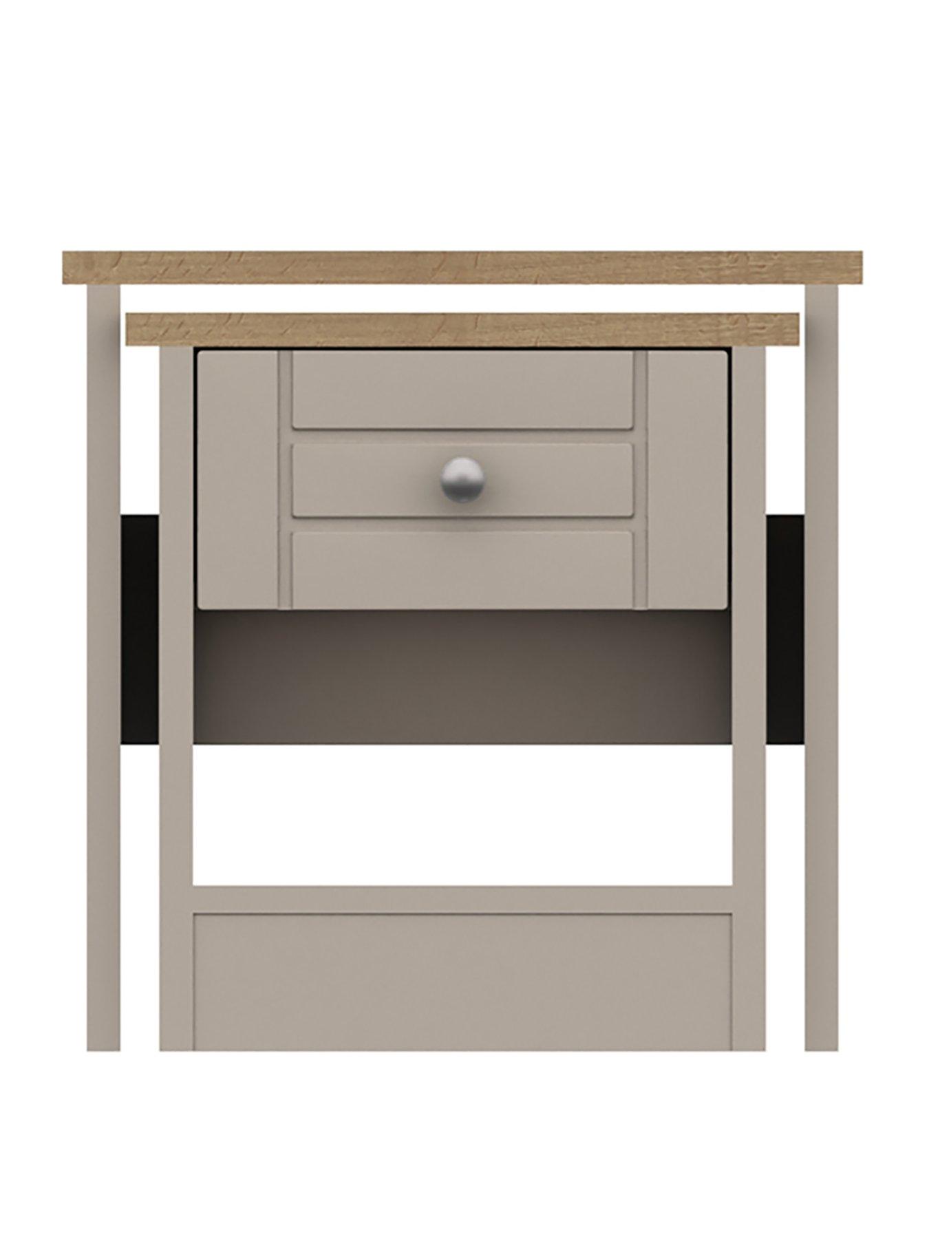 Image 2 of 5 of One Call Alderley Ready Assembled&nbsp;Nest of Tables - Rustic Oak/Taupe