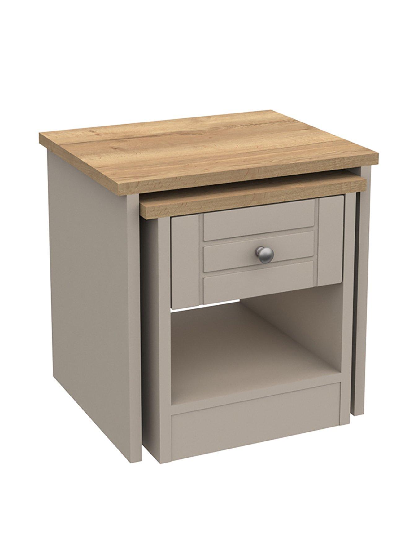 Image 3 of 5 of One Call Alderley Ready Assembled&nbsp;Nest of Tables - Rustic Oak/Taupe